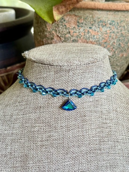 Hand Crafted Jewelry - Boho Micro Macrame Choker Necklace